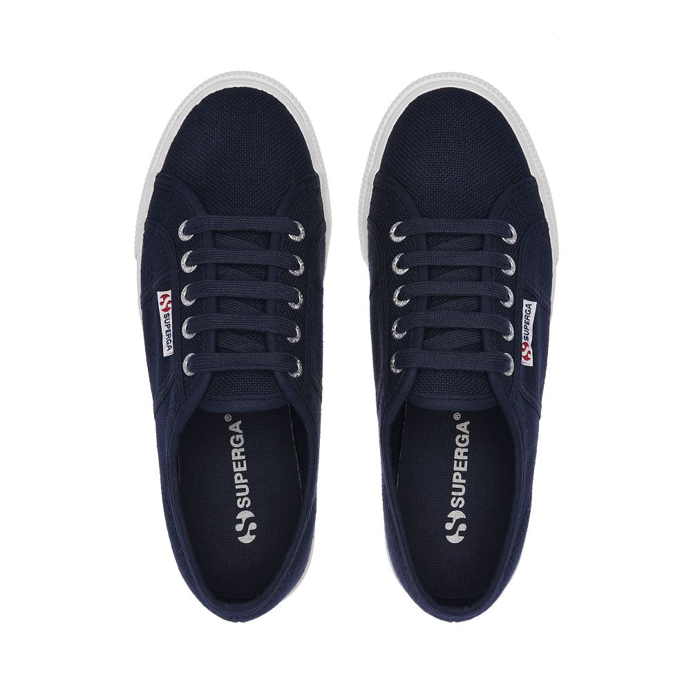 Superga 2790acotw Linea Up And Down Blue Platform Sneakers - Women's Sneakers USA | US7817446